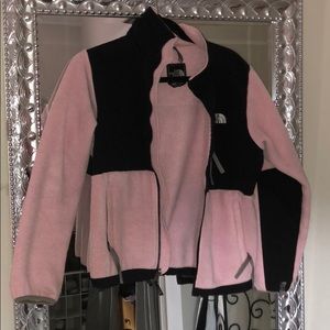 Pink north face fleece jacket.